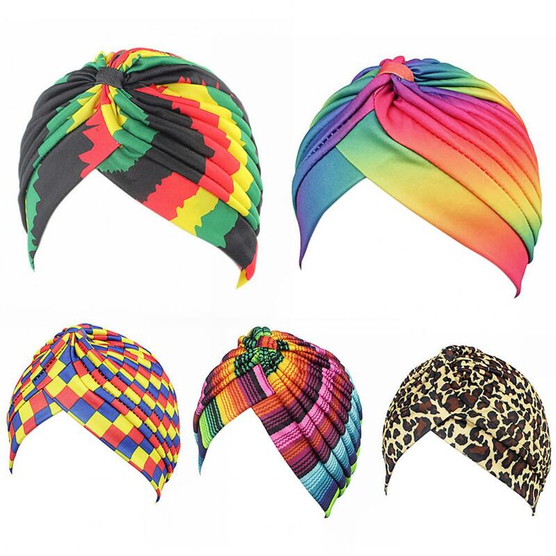 Casquette Turban pour femmes, chapeau à la mode, couleur arc-en-ciel, léopard, Hijab musulman, couvre-tête