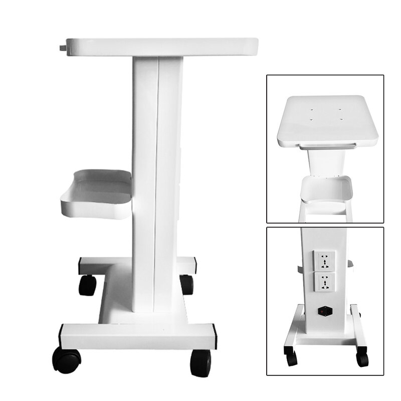 Beauty Instrument Cart com soquete e polia, Salon Trolley, Prateleira de armazenamento, 220V, 110V