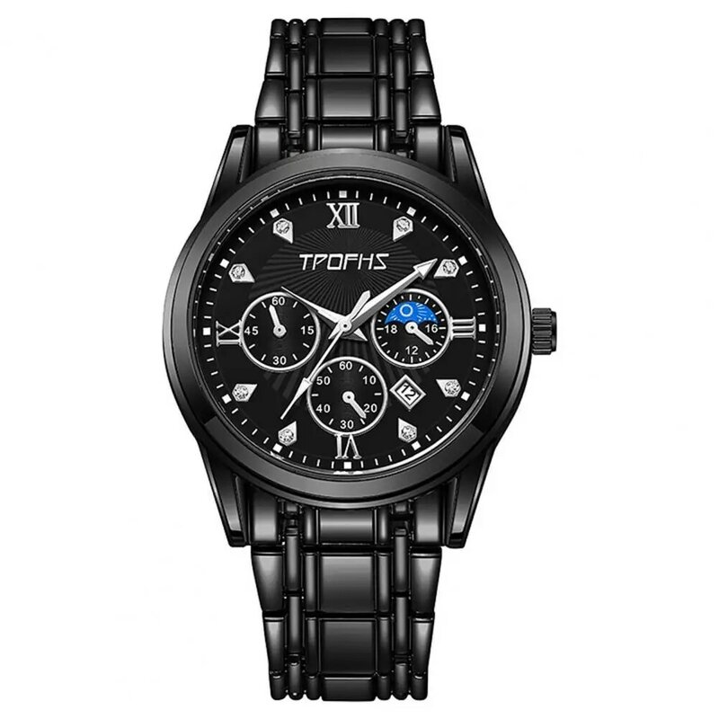 Stylish Quartz Watch Luxury Chronograph Moon Phase Men's Watches for Business Formal Wear Men Elegant Watch
