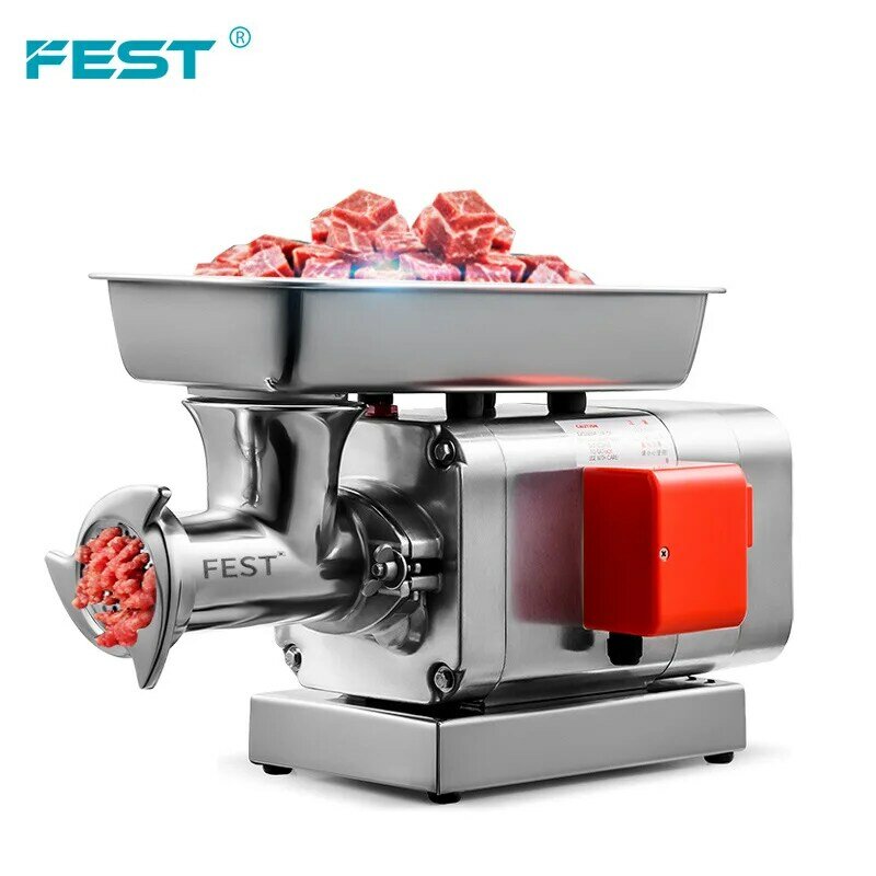 Commercial Frozen Meat Bowl Mincer Grinder 1500W 2HP Electric Commercial Meat Grinding Machine for Meat Processing Plants