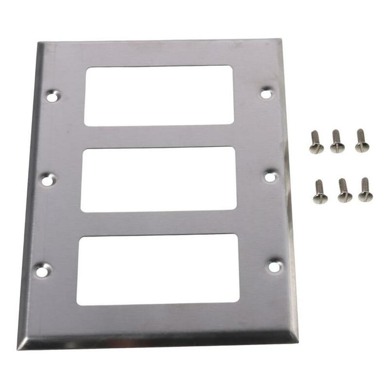 Cubierta de interruptor de luz de acero inoxidable, panel de pared de Metal, placa de pared decorativa, rectangular, níquel cepillado