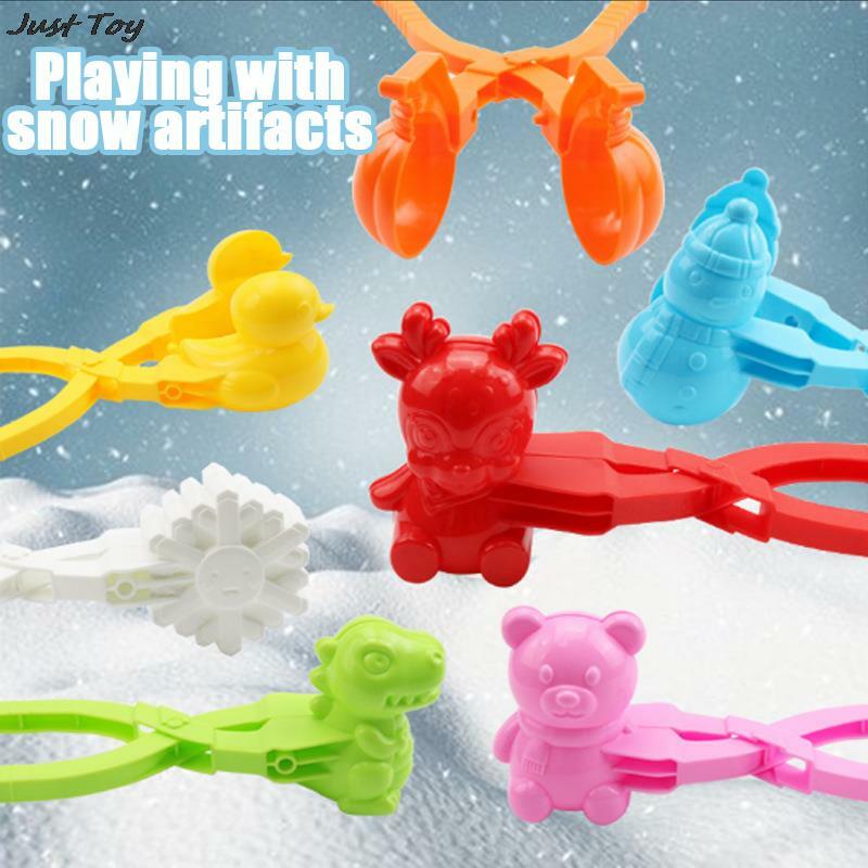 4X klips do kula śnieżna dla dzieci w kształcie śnieżki zabawki śnieżki urządzenie do kula śnieżna kształtów dla dzieci zimowe gry w śnieżki na świeżym powietrzu