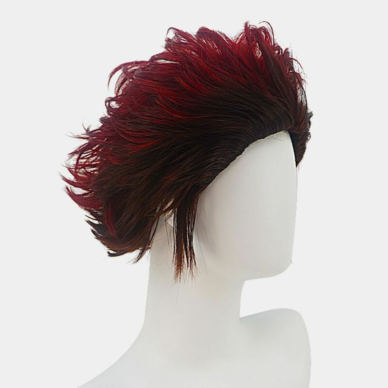 Косплей темно-красные короткие вьющиеся волосы синтетические парики