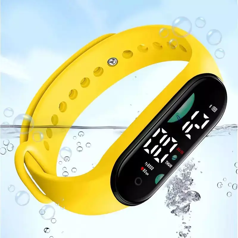 Sportowy zegarek elektroniczny cyfrowy zegarek LED dla kobiet moda Casual prosty silikonowy dotykowy wodoodporna bransoletka zegar