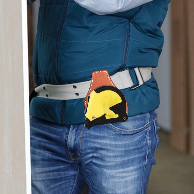 Borsa per attrezzi per metro a nastro da elettricista borsa per cintura in pelle con tasca in vita per misure di nastro Standard idraulico carpentiere # W0