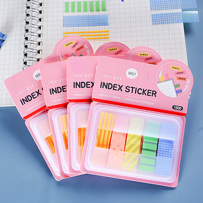 100Sheets PET Waterproof Planner Stickers Classification Index Sticker Bookmark Stationery Sticky Note School Supplies