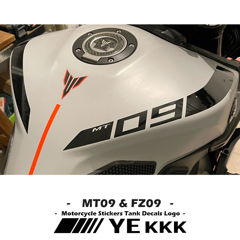 MOTORCYCLE TANK STICKERS For YAMAHA MT09 MT-09 FZ09 FZ-09 2014-2021 New Fuel Tank Sticker Decal Cutout MT LOGO