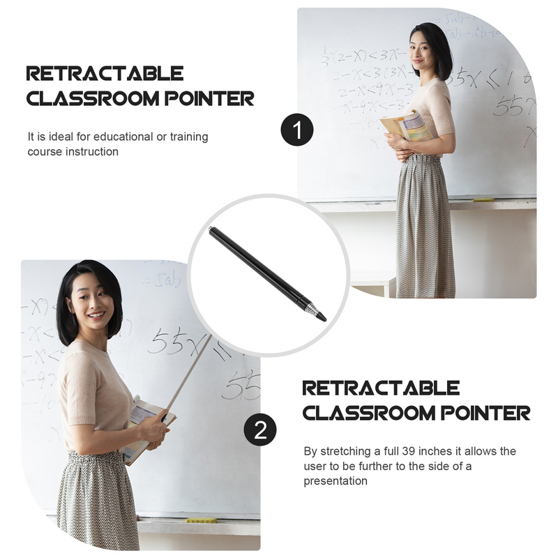 Hand Pointer Extendable Telescopic Retractable Pointer Handheld Presenter Classroom Whiteboard Pointer