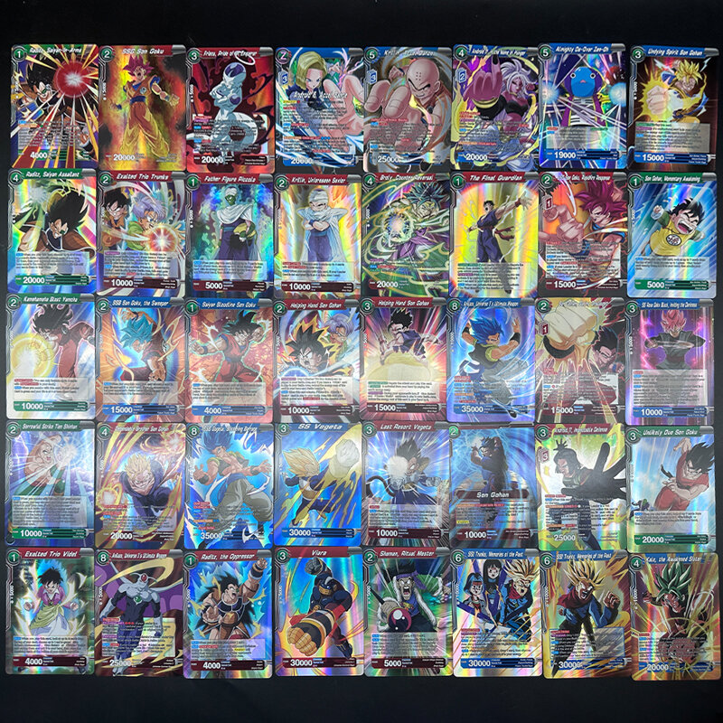 Bandai-Dragon Ball Flash Cards, Son Goku Vegeta IV, Freeza Ultra Blue Saiyan TCG Anime Game, Original Rare Collectible Gift, 100pcs