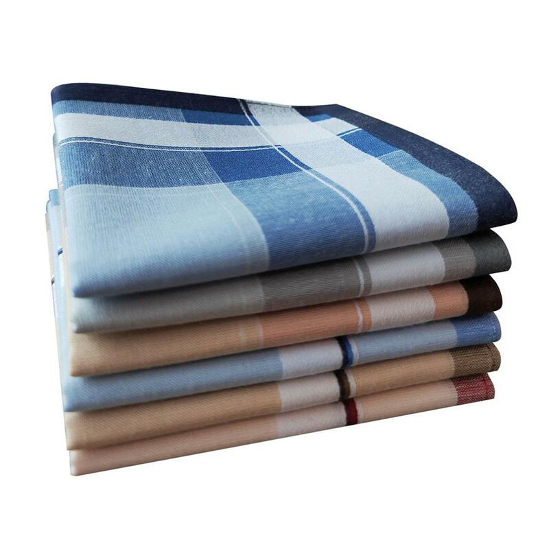Mouchoirs carrés en coton pour hommes, 6 pièces, 16 pouces, bandanas, cadeaux pour hommes, pour fête, marié, Rh, anniversaire