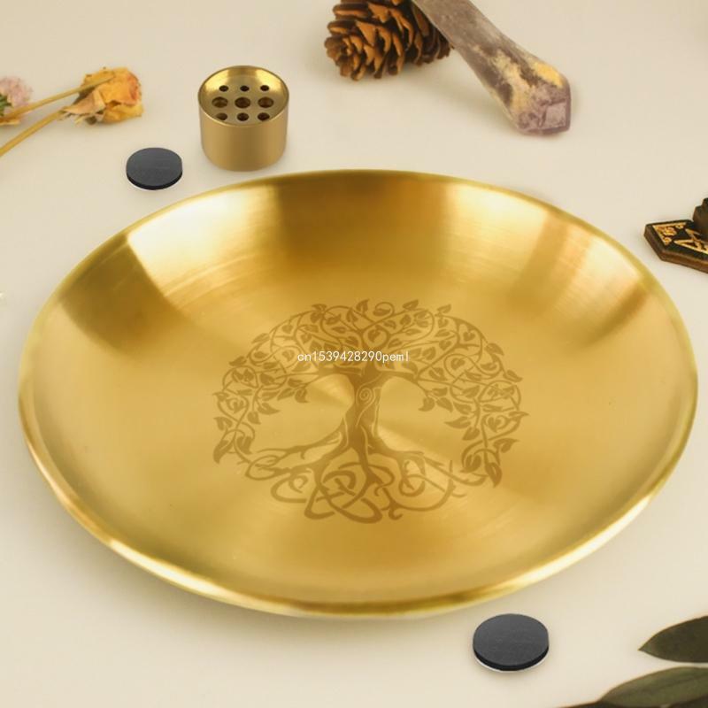Altar Tree Pattern Plate Candlestick Tray Decorative Plate Incenses Burners