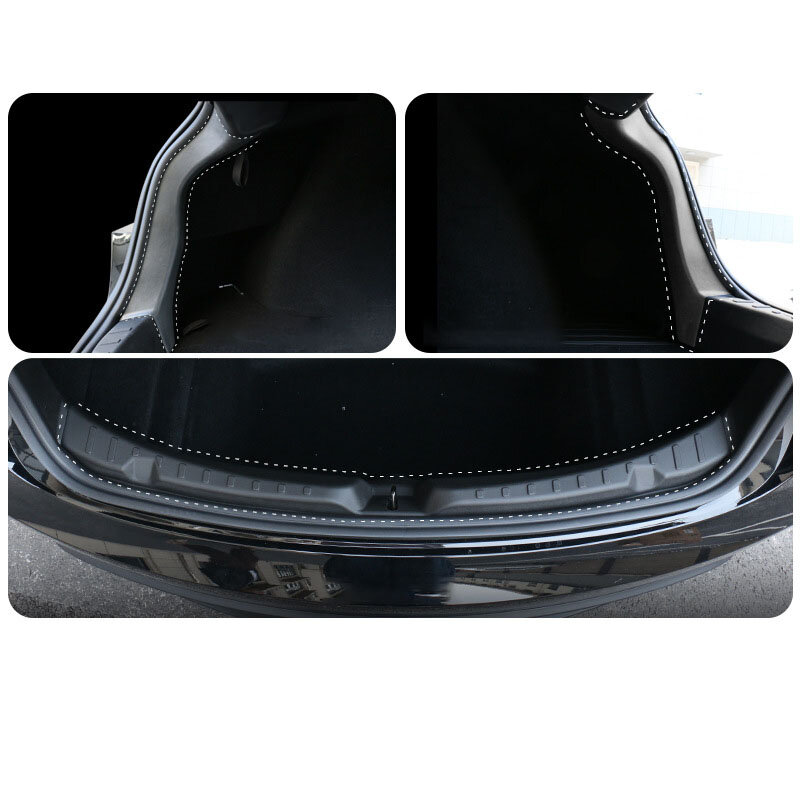 Для Tesla Model Y крышка подоконника багажника ТПЭ загрузка протектор + боковой ковер вставка защитные наличники