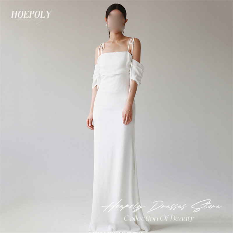 Hoepoly-vestido de noite formal sem alças, elegante vestido de baile, fora do ombro, até o chão, elegante, plus size, uma linha, sem alças