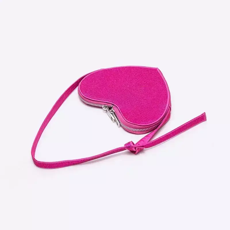 Pu Leder Frauen herzförmige Umhängetasche Luxus Designer Drill Umhängetaschen für Damen Damen Abend Clutch Geldbörse Handtaschen