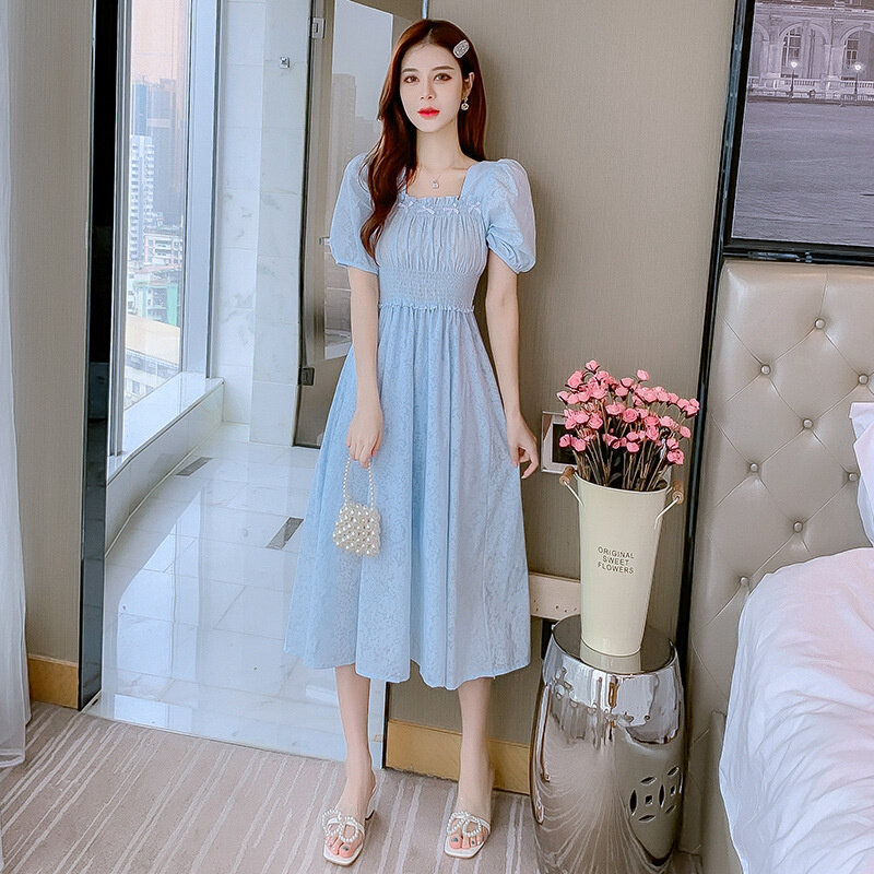 Vestido longo de chiffon feminino, moda coreana, vestidos de verão, roupa nova, 2023