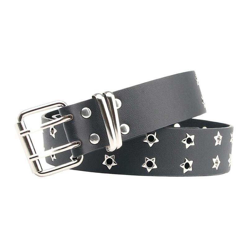 Double Grommet Belt, Womens Waist Belt, Adjustable Punk Gothic Eyelet Rock, Punk Belt, Waistband for Club Party Cosplay Women