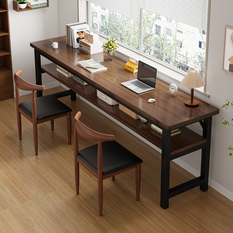 Стол для студентов и учебы, двойной домашний стол, прямоугольный простой стол для аренды, компьютерный стол, узкий настенный длинный стол