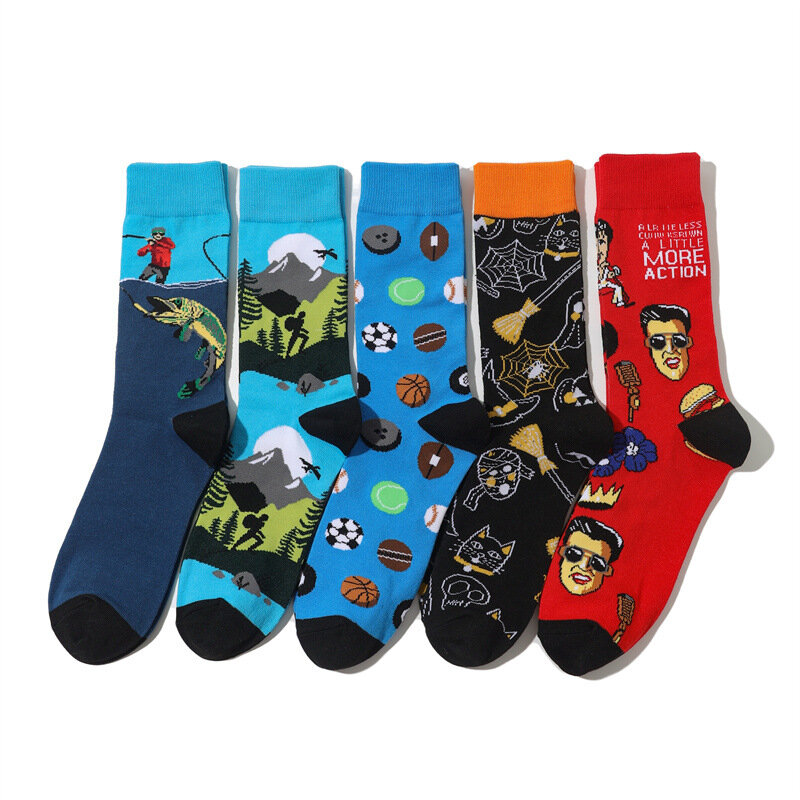 Neue Spinnennetz Klettern Charakter Cartoon herren Socken Baumwolle Casual Skateboard Lange Socken