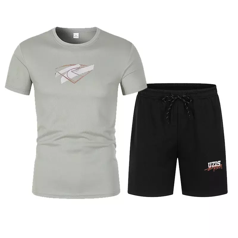UZIS masculino marca respirável manga curta conjunto esportivo, alta qualidade, verão, 2022