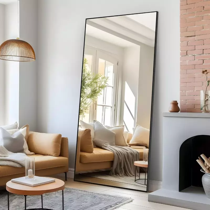 Подвесное или прислоненное к стене зеркало, полноразмерная черная (без подставки) Мебель для гостиной, дома