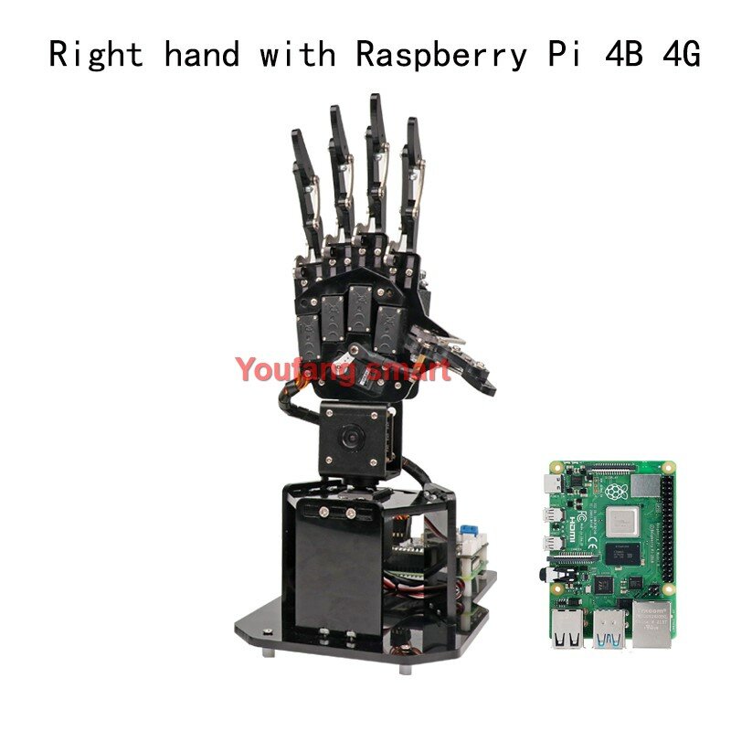 Robot manipulador de mano con inteligencia artificial, somatosensorial de Palma, reconocimiento de 5 dedos Dof para Raspberry Pi 4B Python, Kit de Robot programable