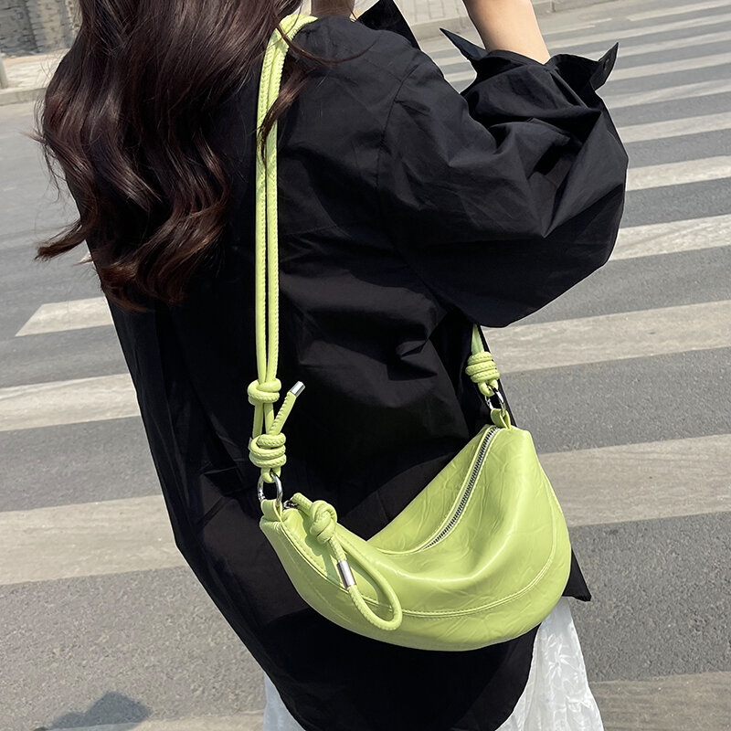 Hobos Mode tasche einfarbig Pu Leder Knödel Handtasche Damen personal isierte Design unregelmäßige Achsel Schulter Umhängetasche