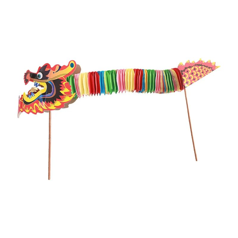 Chinese New Year Paper Dragon Decoration, Chinese Paper Dragon Hanging Garland Crafts Handheld Chinese Dragon Toys for Kids