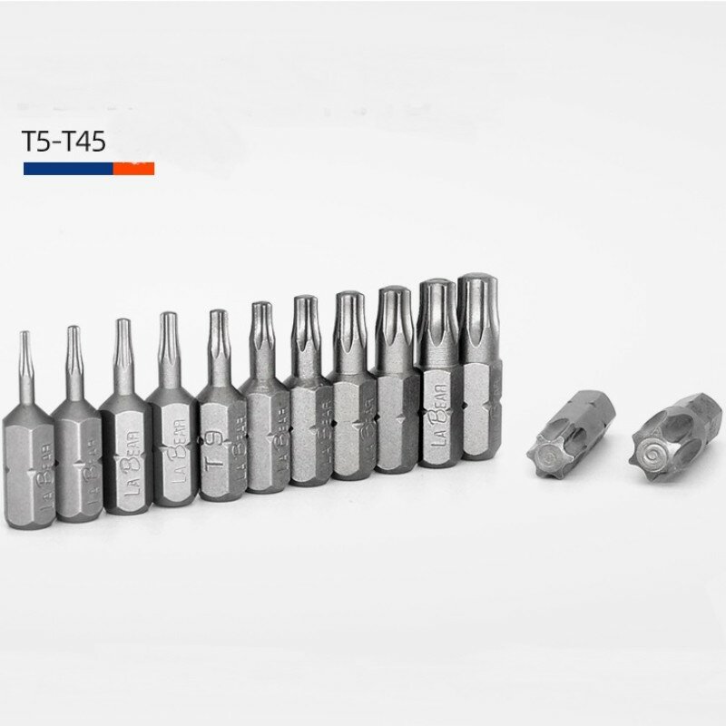 1/4" Magnetic Torx bit  T6 T7 T8 T9 T10 T15 T20 T25 T27 T30 T40 T45 L25mm S2 Steel Hex Screwdriver Bits 1Pcs