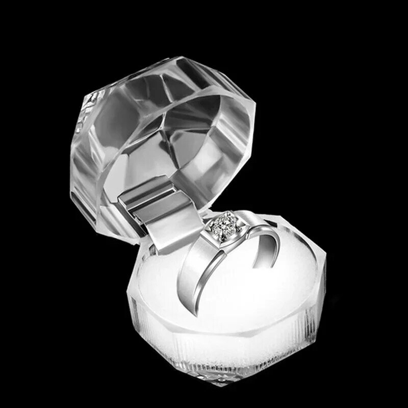 20 stuks acryl kristallen ring oorbel opbergdisplaydozen opbergkoffer doorzichtig trouwpakket doos voor sieradenverpakkingen
