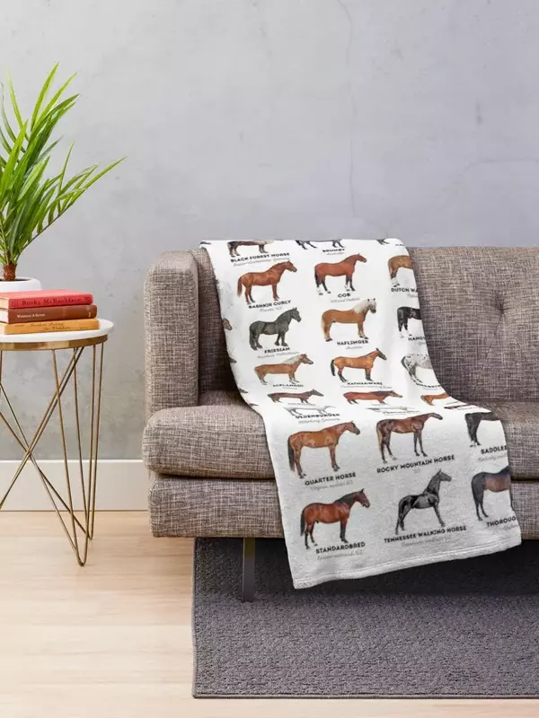 Horse Breeds Of The World Throw Blanket wednesday Blankets For Bed Blankets