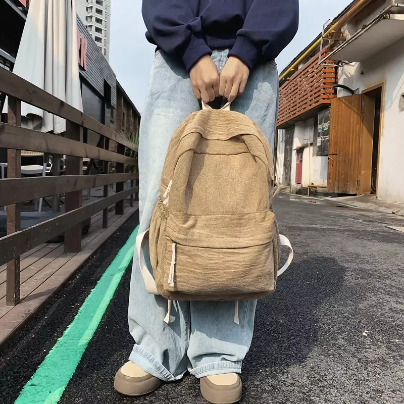 Однотонный повседневный рюкзак из джинсовой ткани, вместительный школьный рюкзак в классическом стиле для женщин 2024, бесплатная доставка, горячая распродажа