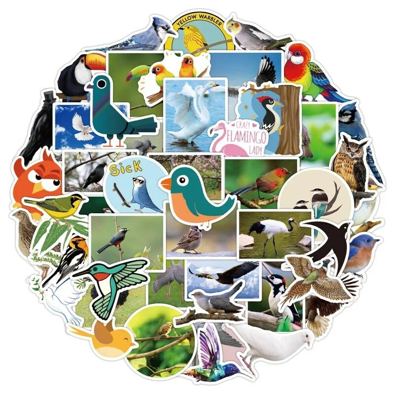 10/30/50PCS Non-repeated New Bird Personality Graffiti Stickers Car Notebook Guitar Refrigerator Waterproof Suitcase Wholesale