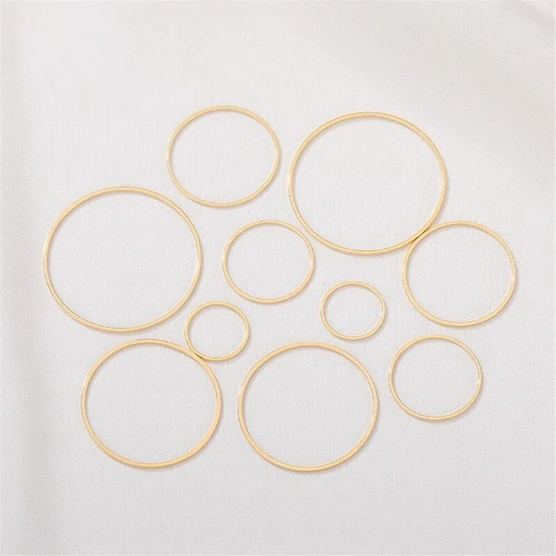 14K позолоченное кольцо, круг, геометрическое кольцо, подвесное кольцо, сделай сам, ювелирные изделия ручной работы, подвеска, материал, аксессуары Q010