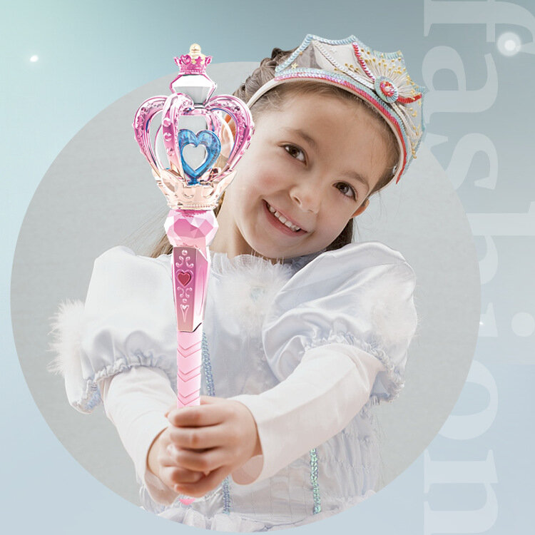 Varita mágica luminosa de 42cm para niños, muñeca de niña, juguete de hada luminosa, accesorios de juego de rol, juguetes de regalo de cumpleaños de princesa