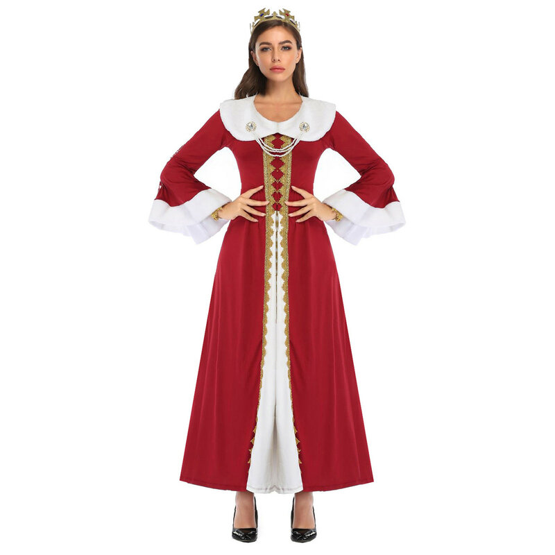 Vestido Medieval Witch para Mulher, Halloween, Carnaval, Festa Cosplay, Roupas Performance, Idade Média, Trajes de Vampire Bride, Novo