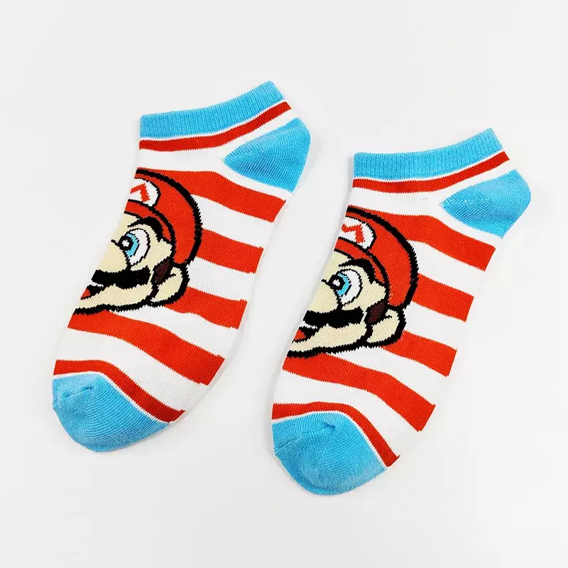Chaussettes Super Mario en coton pour étudiant, taille basse, dessin animé, mode, impression, anime, périphérique, bateau, maison, jouet, cadeau