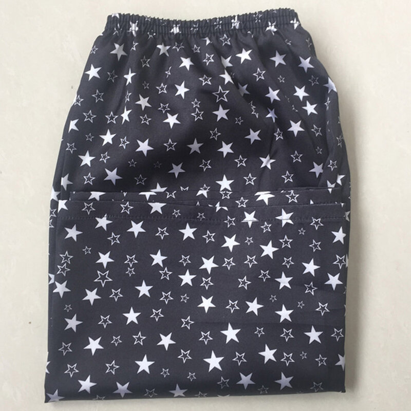 Sleepwear Bottoms Pants Shorts Casual emulazione Silk Lounge Loungewear uomo \'s Nightwear pigiama Plaid printed Summer