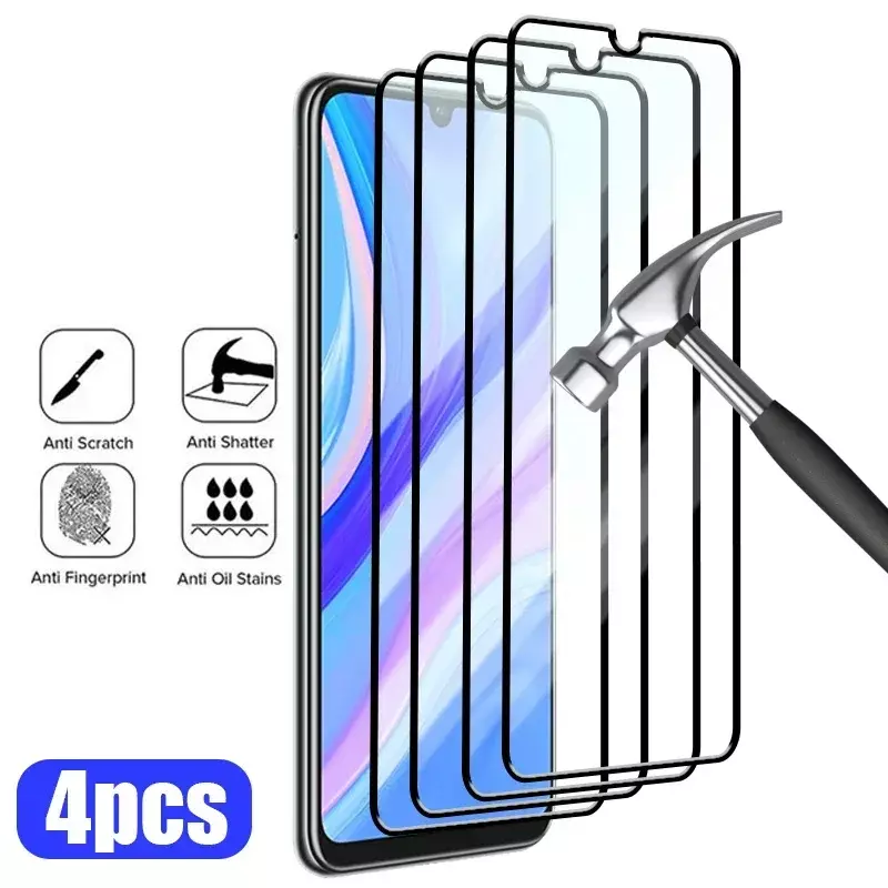 4PCS Full Cover Protective Glass For Huawei P30 P20 P40 Lite P20 P30 Pro Screen Protector for Huawei P Smart Z 2021 2019 glass