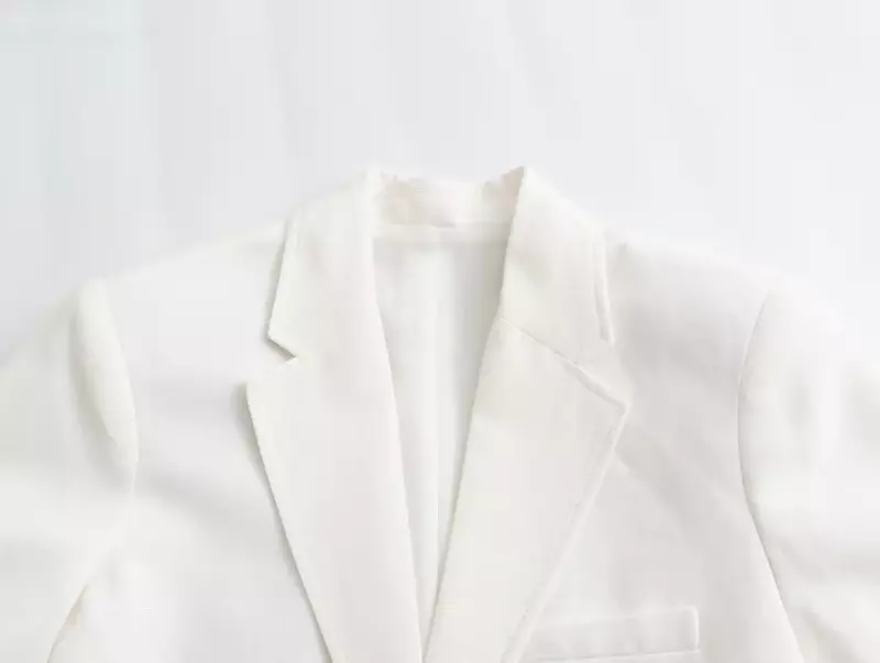 Женское короткое приталенное пальто на одной пуговице, винтажное пальто с длинным рукавом и карманами, шикарный топ, новинка 2024