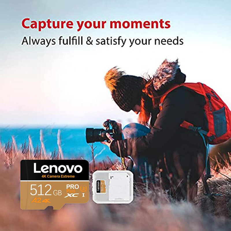 Lenovo การ์ดหน่วยความจำแฟลช128GB Class 10 TF 1TB 2TB V60 SD การ์ด512GB ความเร็วสูงการ์ด TF SD 256GB สำหรับโทรศัพท์/คอมพิวเตอร์/กล้อง