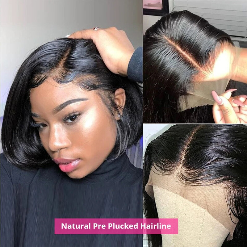 Short Bob Wig Lace Front Human Hair Wigs 13X4 Hd Lace Frontal Wig Glueless Wig Bone Straight Lace Front Wigs 4X4 Closure Wigs