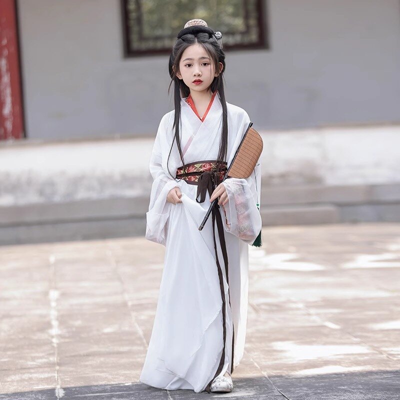 Halloween Girls Hanfu Kids Fairy Costume Hanfu Clothing Children Classic Chinese Traditional Ancient Perform Costume Cosplay