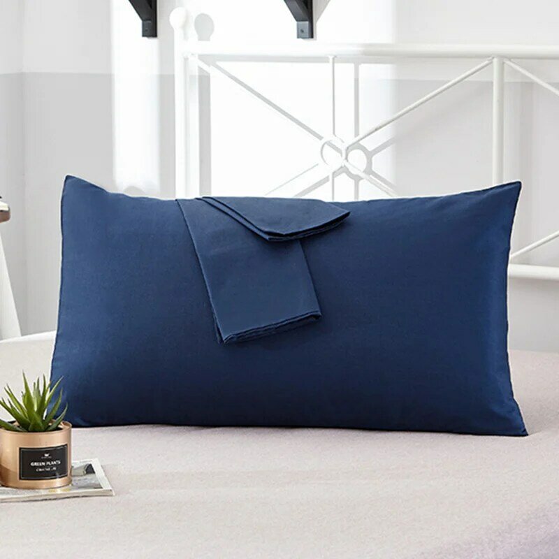 1pc Cotton Solid Color Pillow Cover 50x70 50x90 Rectangular Envelope Pillowcase High Quality Bedding Pillow Case