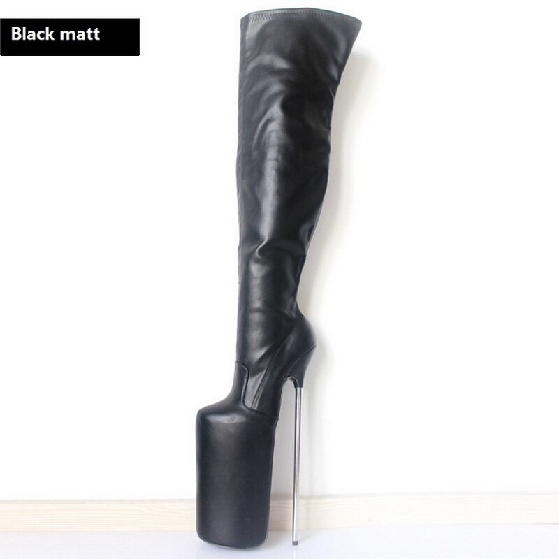 CACA-Thigh Boots Cosplay Shoes para homens e mulheres, saltos altos extremos, botas longas, preto, vermelho, cores personalizadas, 30cm