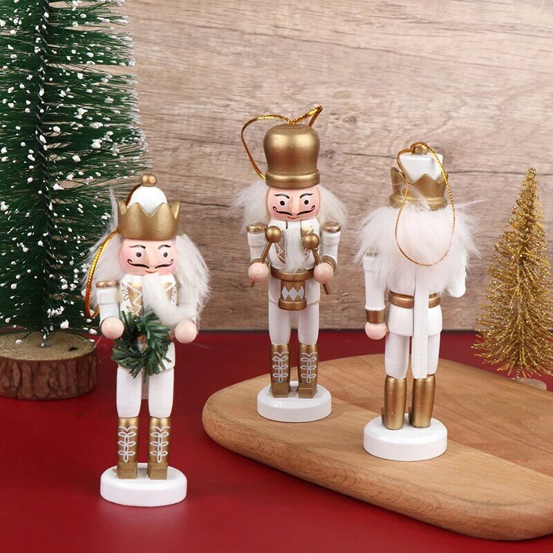 1Pc 12CM Nutcracker Puppet Soldier Pendant Christmas  Decoration Mini Cartoons Soldiers Doll Desktop Ornament Home Decor