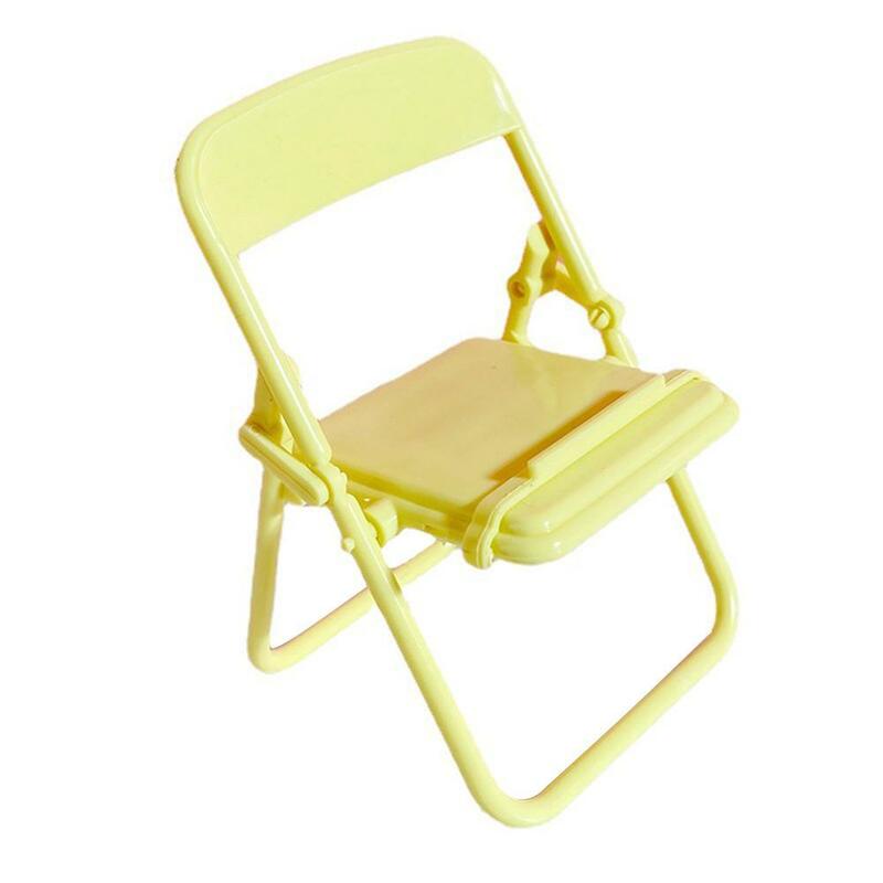 Mini krzesło kształt stojak na telefon komórkowy przenośny uroczy kolorowy regulowany składany stołek leniwy uchwyt na biurko telefonu