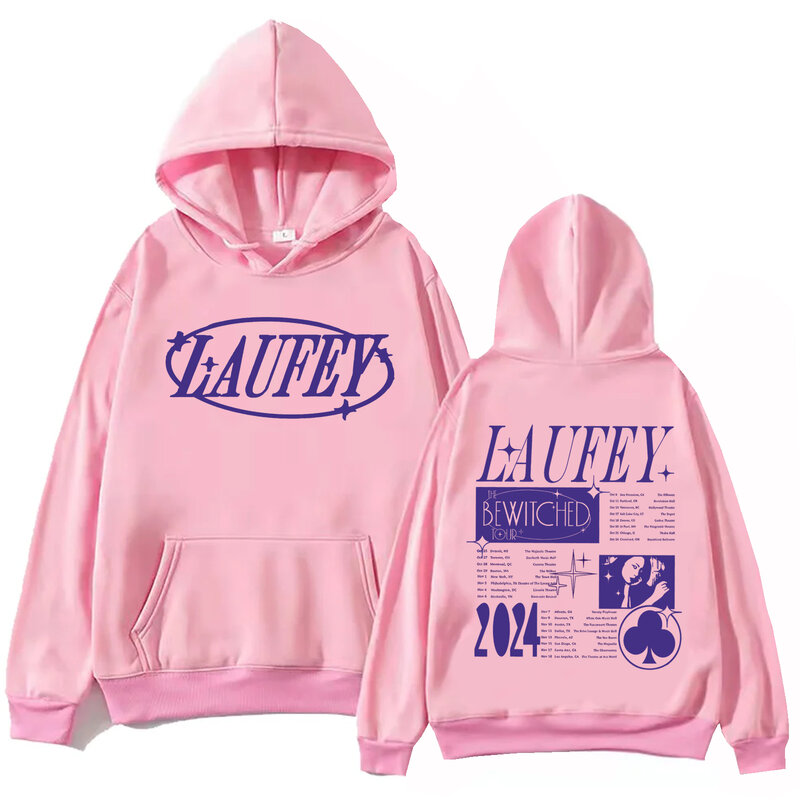 Laufey Tour 2024, bluza z kapturem Harajuku, hiphopowy sweter, topy, mężczyzna, kobieta, bluza, prezent dla fanów