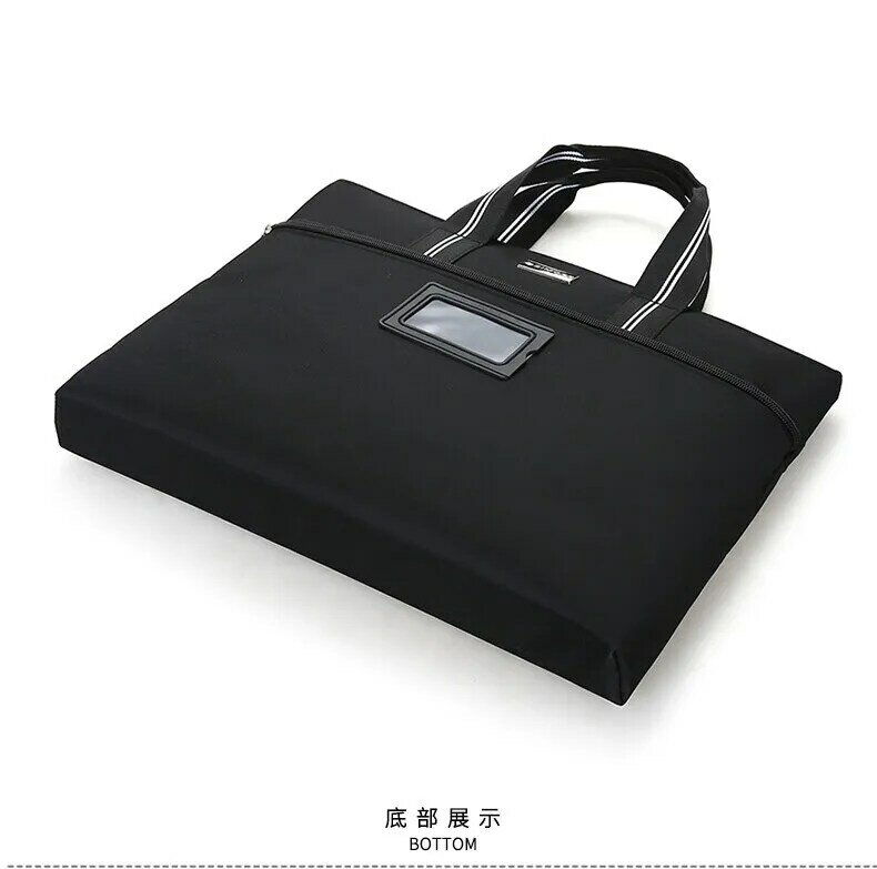 Czarna biznesowa torba listonoszka o dużej pojemności z miejscami na karty Konfigurowalny nadruk Organizator konferencyjny SIMOER 531