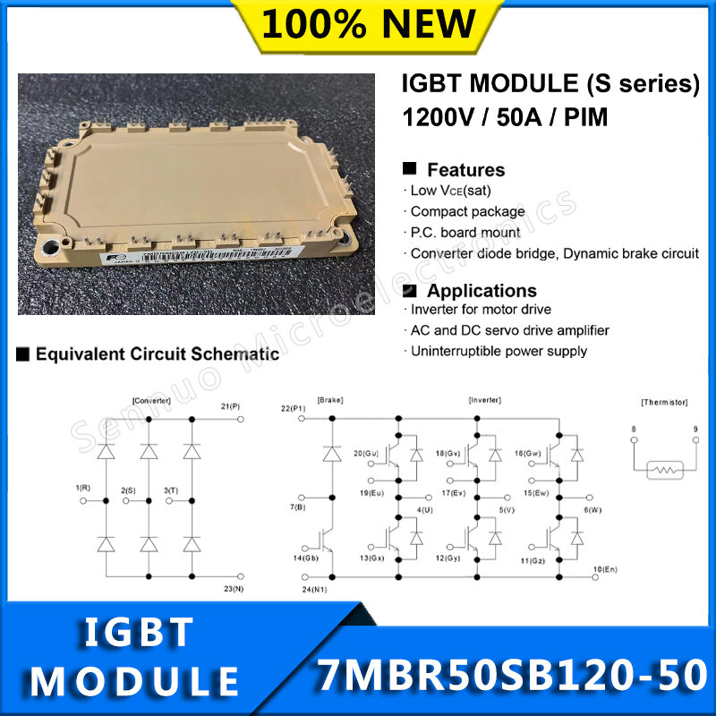 7MBR50SB120-50 New original IGBT power module IGBT MODULE (S series)1200V / 50A / PIM