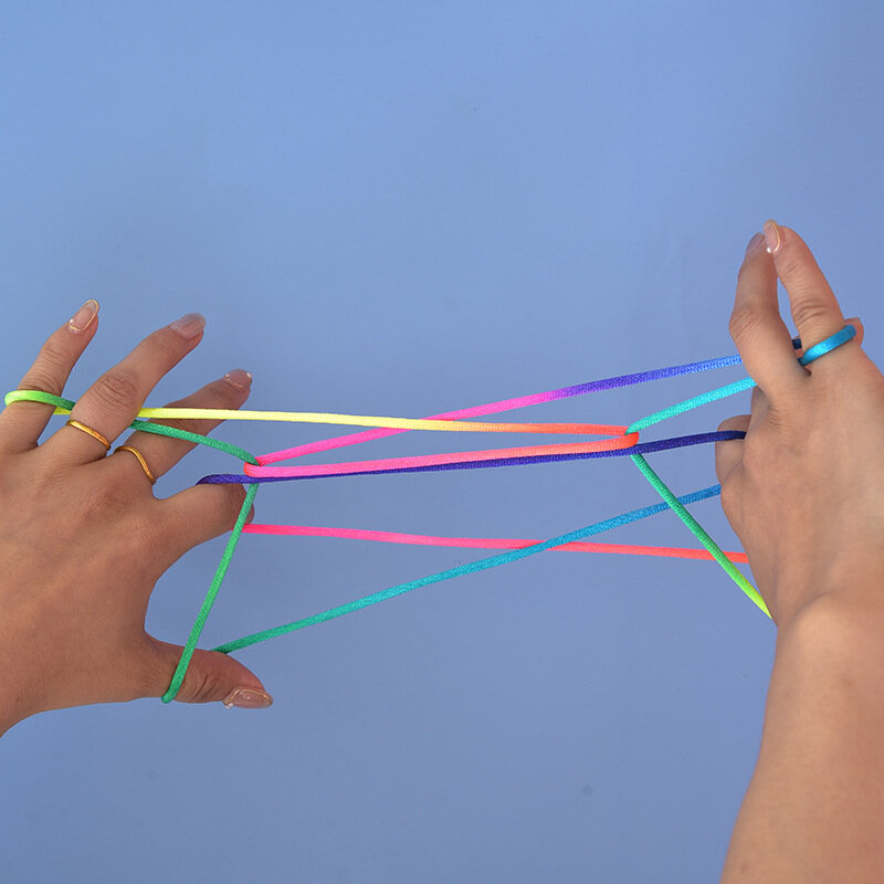 3 Stück Regenbogen Seil Finger String Spiel Kinder lustige Geschenke Geburtstags feier begünstigt Juegos Para Niñas Kinder Spiele